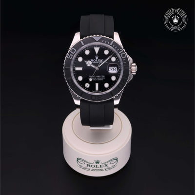 Rolex Certified Pre-owned Yacht-Master M226659-0002 front on black background