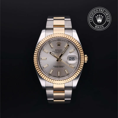 Rolex Certified Pre-owned Datejust M126333-0001 front on black background