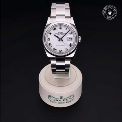 Rolex Certified Pre-owned Datejust M126200-0008 front on black background