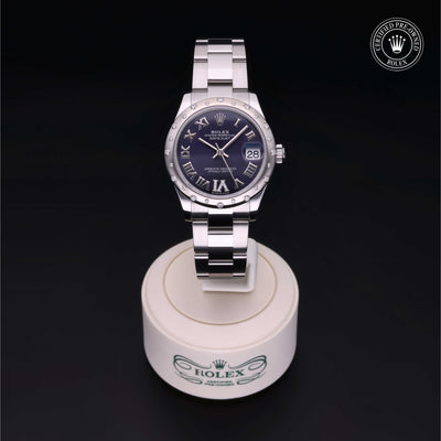 Rolex Certified Pre-owned Lady Datejust M278344RBR-0027 front on black background