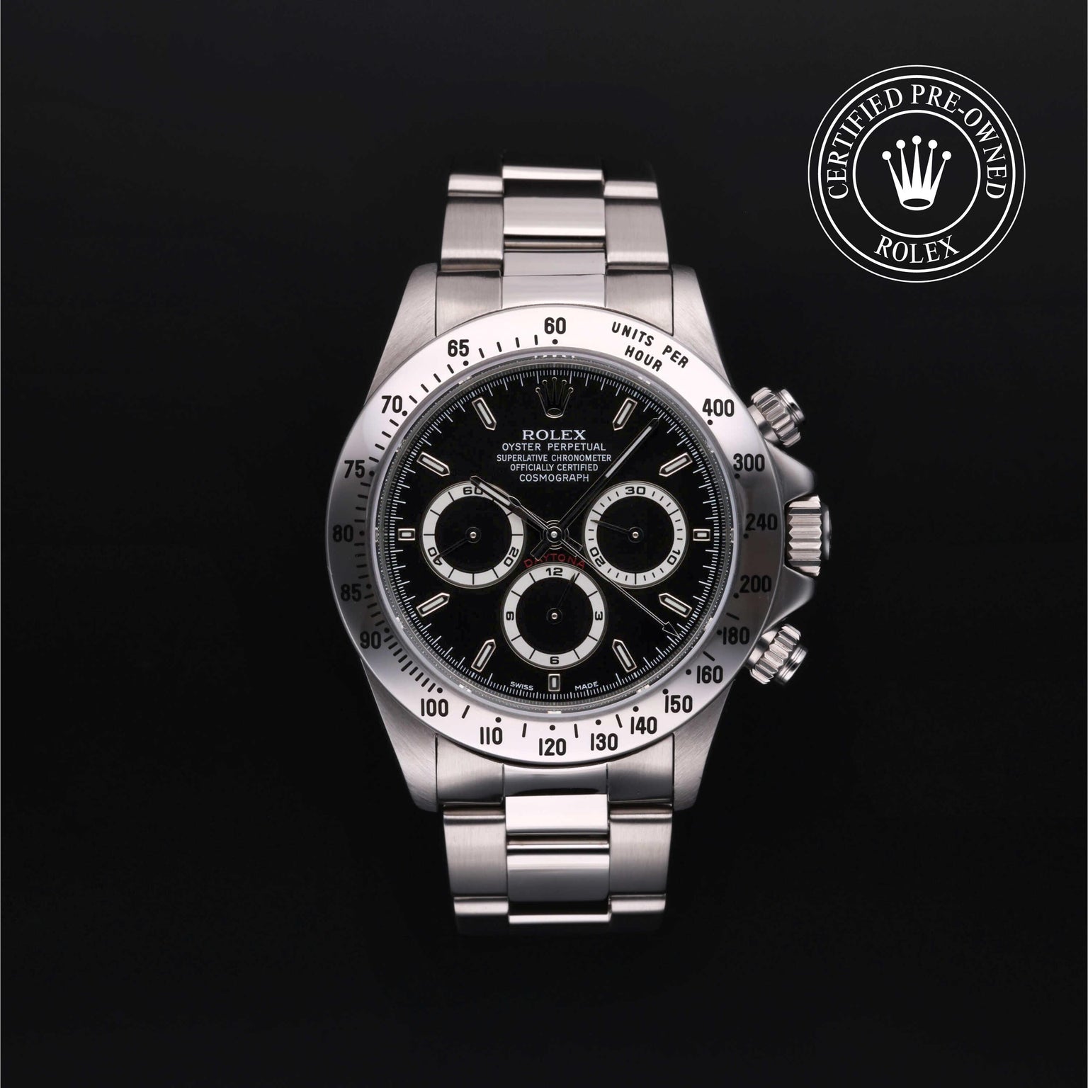 Rolex CPO Daytona M16520 front on white background