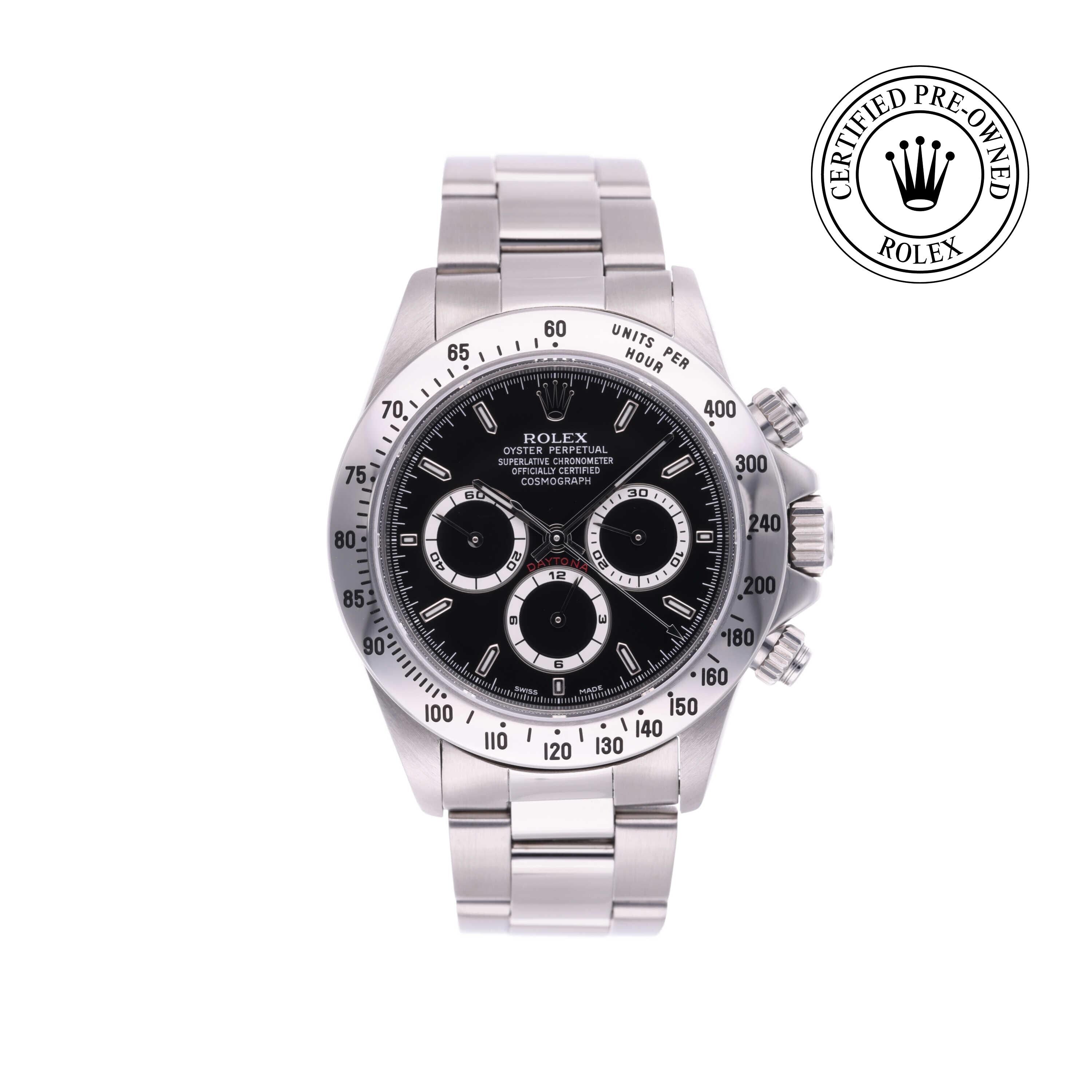 Rolex CPO Daytona M16520 front on white background