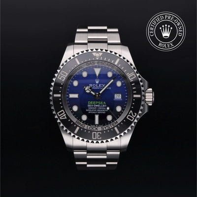 Rolex Certified Pre-owned Deep Sea M126660-0002 front on black background