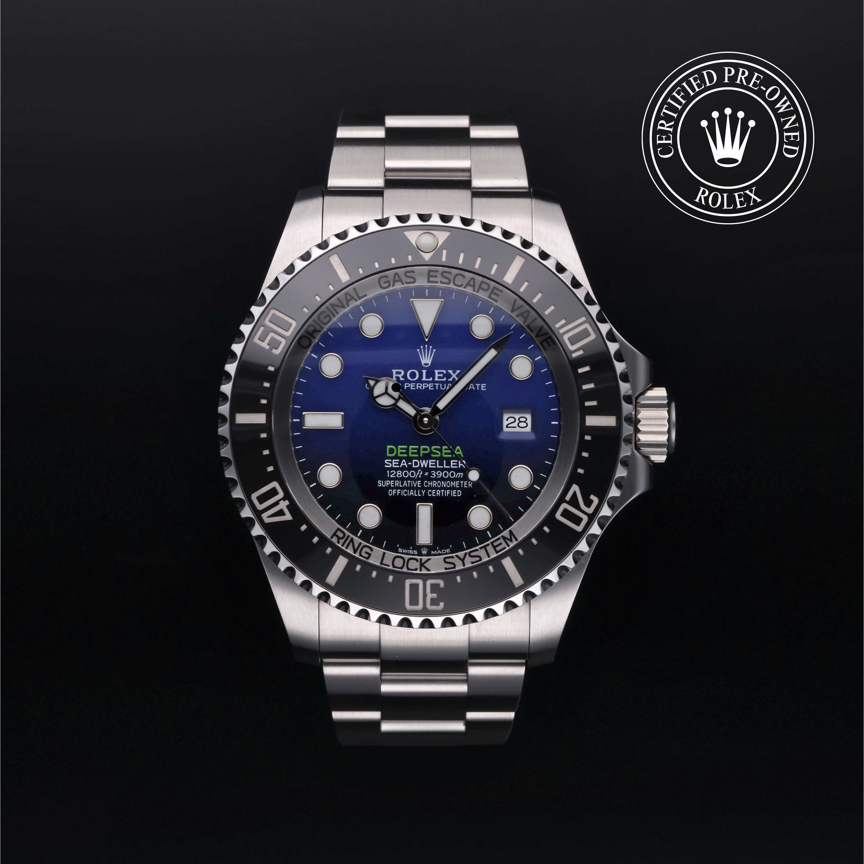 Rolex Certified Pre-owned Deep Sea M126660-0002 front on black background