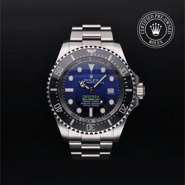 Rolex Certified Pre-owned Deep Sea M126660-0002 front on black background