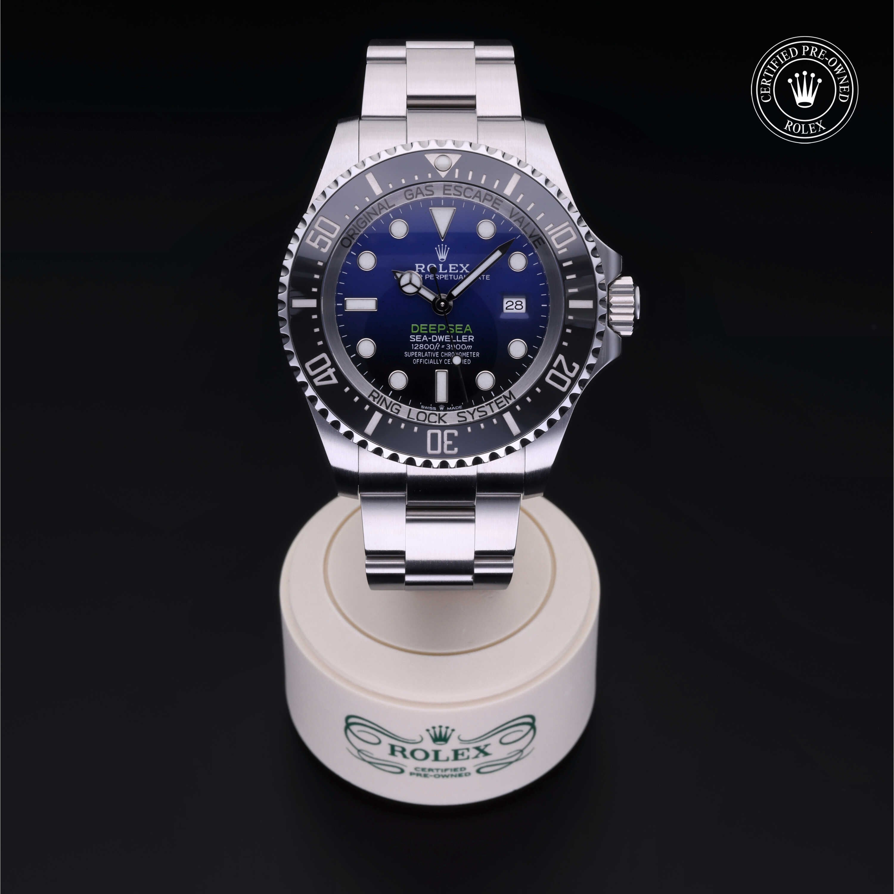 Rolex Certified Pre-owned Deep Sea M126660-0002 front on black background