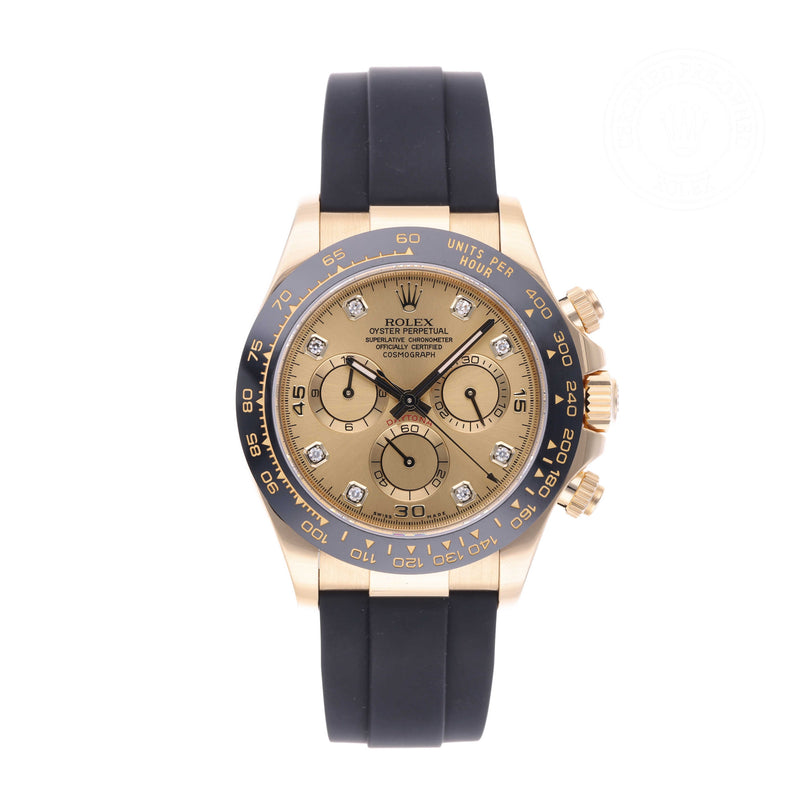 Rolex Certified Pre-owned Daytona M116518LN-0044 front on white background