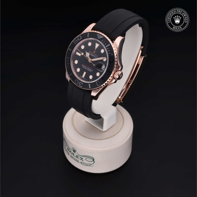 Rolex Certified Pre-owned Yacht-Master M268655-0002 front on black background