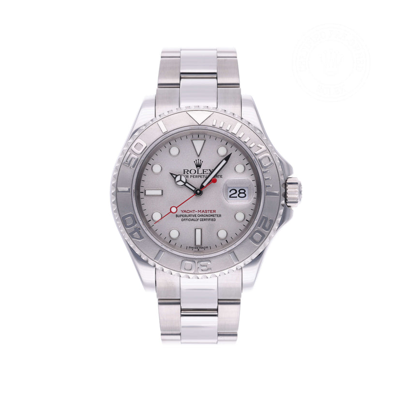 Rolex Certified Pre-owned Yacht-Master M16622-0004 front on white background