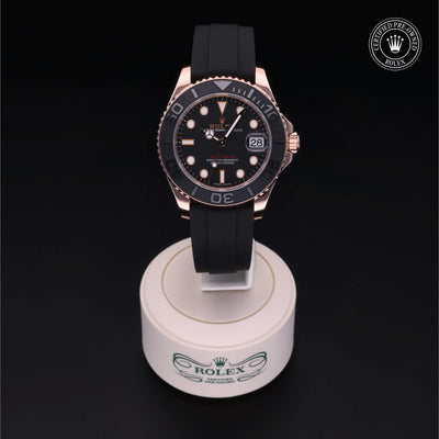 Rolex Certified Pre-owned Yacht-Master M268655-0002 front on black background