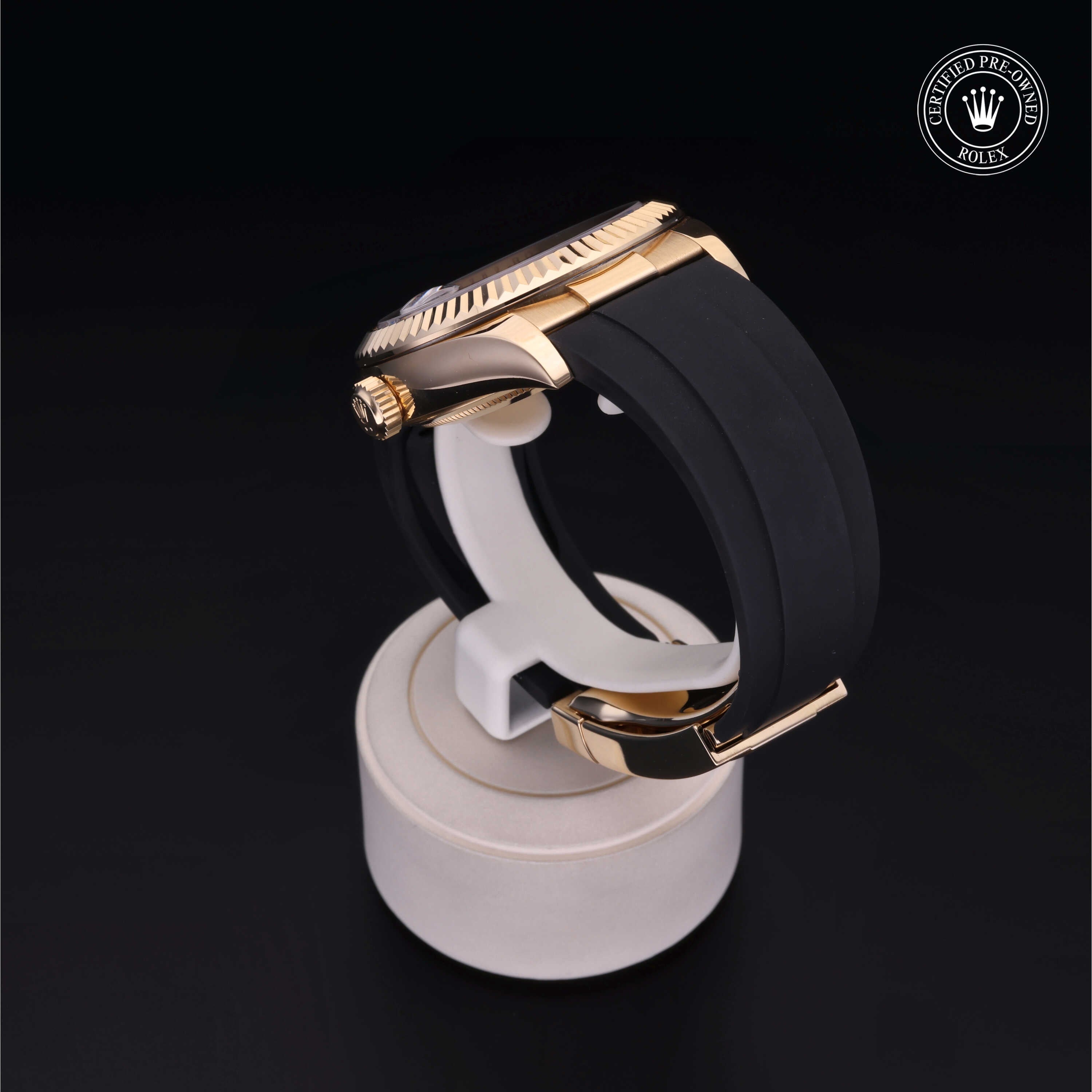 Rolex Certified Pre-owned Sky-Dweller M326238-0009 front on black background