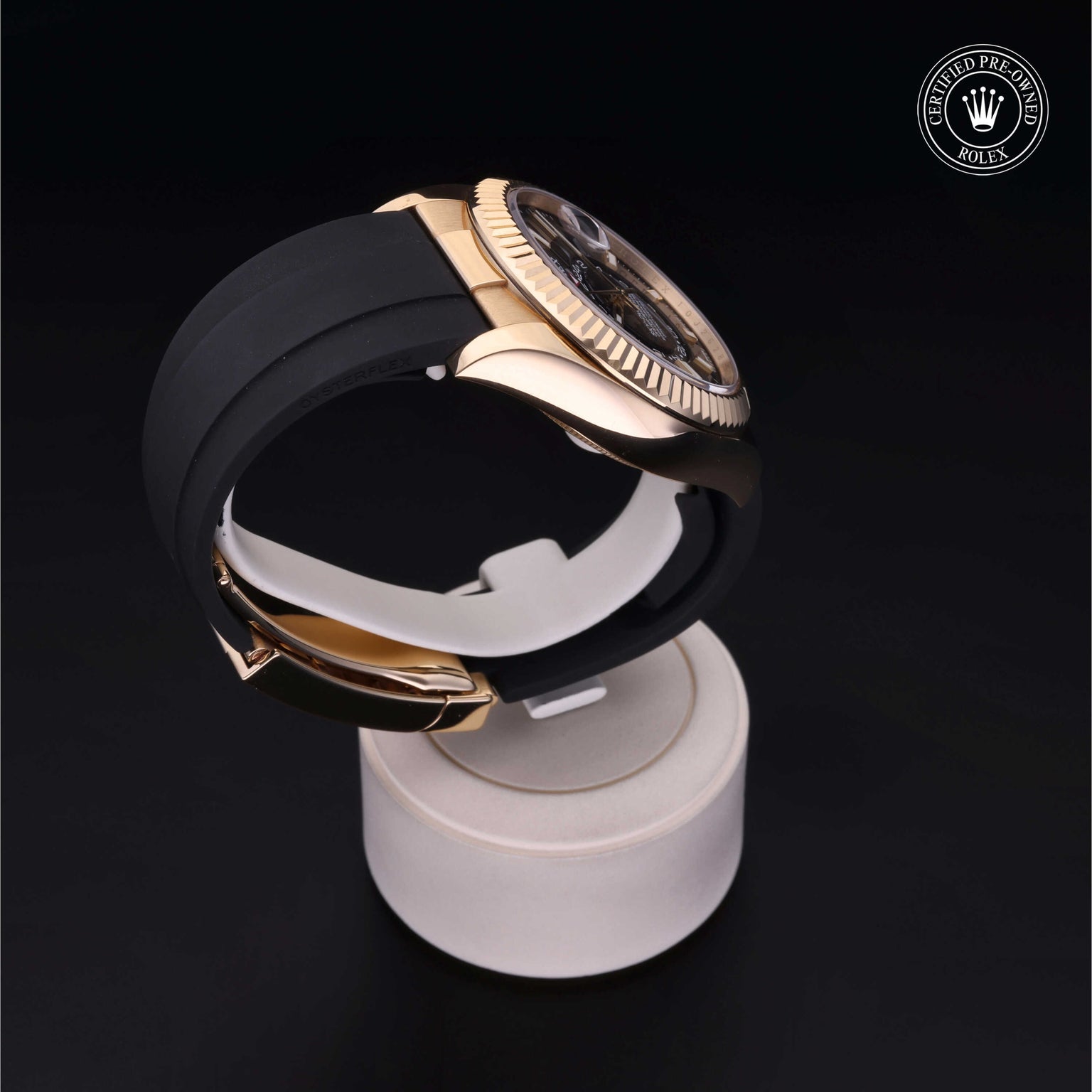 Rolex Certified Pre-owned Sky-Dweller M326238-0009 front on black background