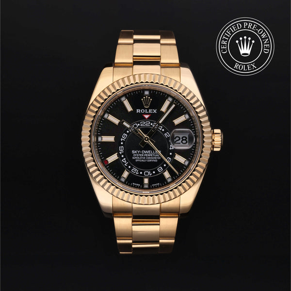 Rolex Certified Pre-owned Sky-Dweller M326938-0004 front on black background