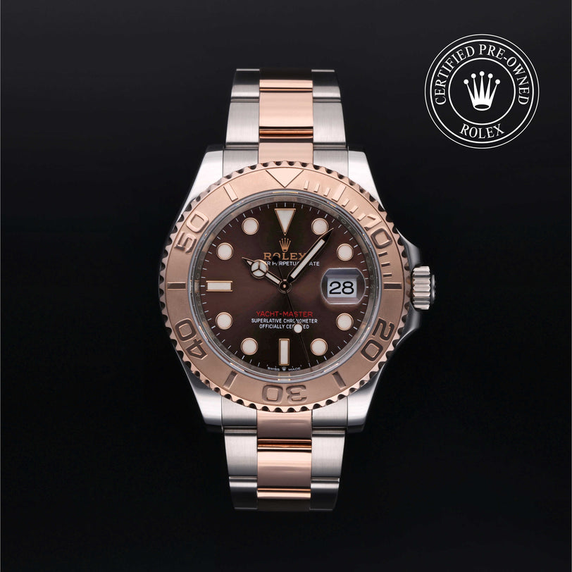 Rolex Certified Pre-owned Yacht-Master M126621-0001 front on black background