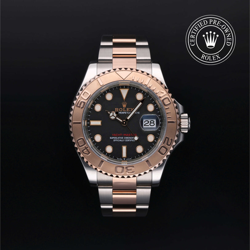 Rolex Certified Pre-owned Yacht-Master M126621-0002 front on black background