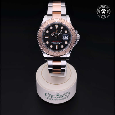 Rolex Certified Pre-owned Yacht-Master M126621-0002 front on black background