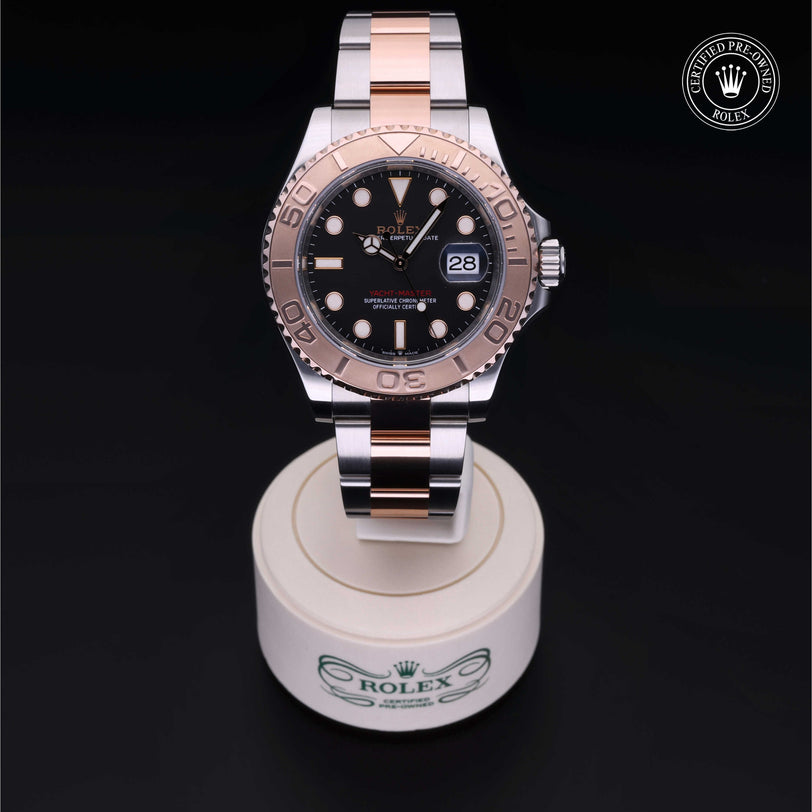 Rolex Certified Pre-owned Yacht-Master M126621-0002 front on black background