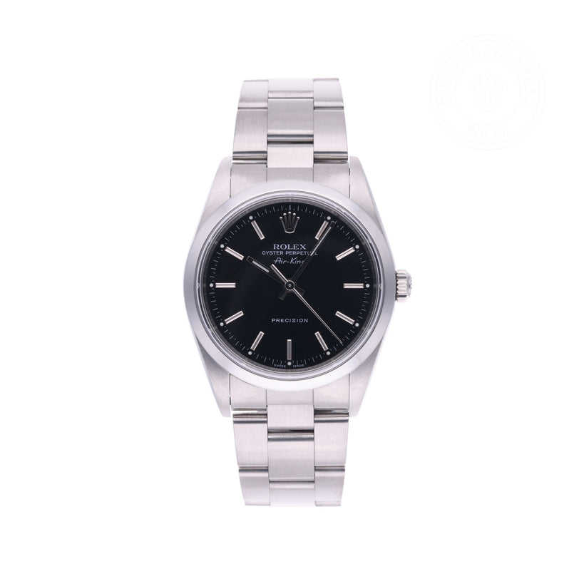 Rolex Certified Pre-owned Air-King M14000M-0009 front on white background