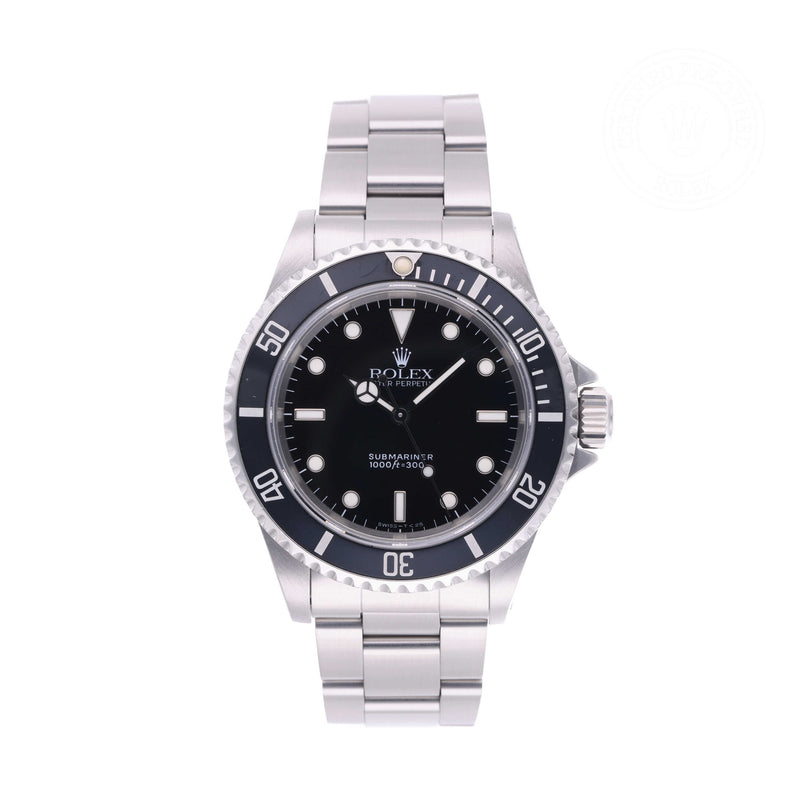 Rolex Certified Pre-owned Submariner Non Date M14060-0001 front on white background