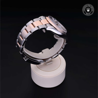 Rolex Certified Pre-owned Datejust M126201-0016 front on black background