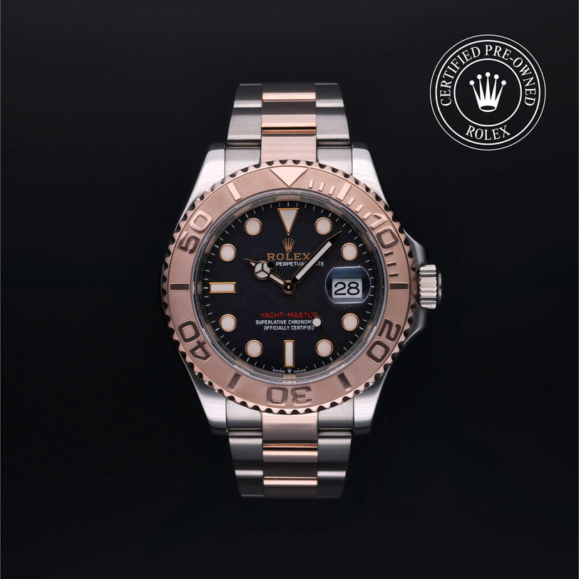 Rolex Certified Pre-owned Yacht-Master M126621-0002 front on black background