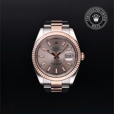 Rolex Certified Pre-owned Datejust M126331-0009 front on black background