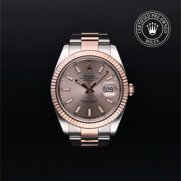 Rolex Certified Pre-owned Datejust M126331-0009 front on black background