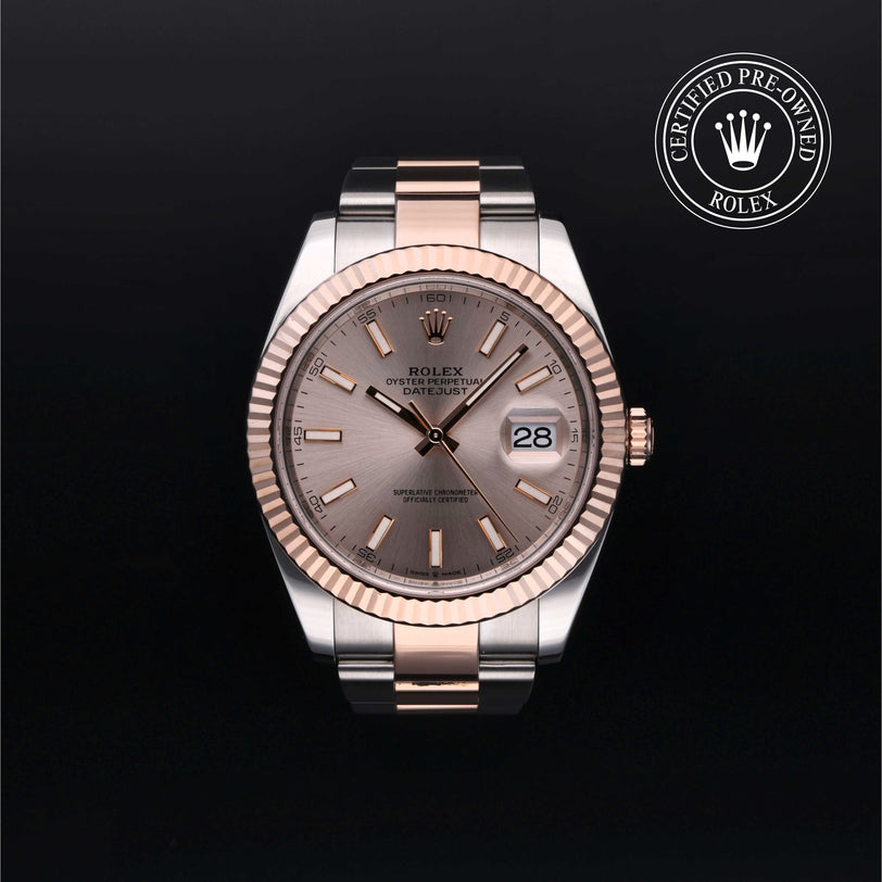 Rolex Certified Pre-owned Datejust M126331-0009 front on black background