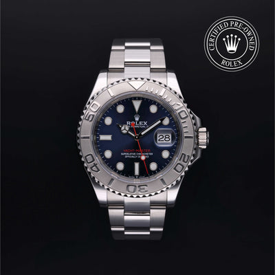 Rolex Certified Pre-owned Yacht-Master M126622-0002 front on black background