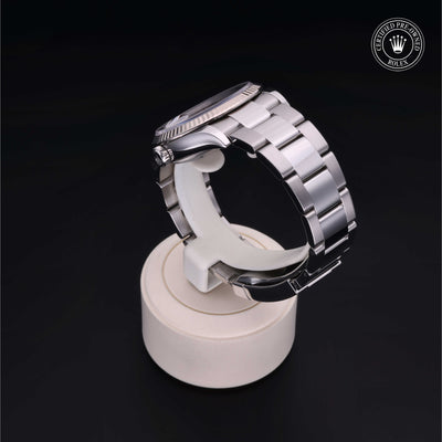 Rolex Certified Pre-owned Datejust M126234-0038 front on black background