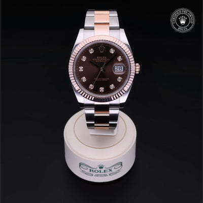 Rolex Certified Pre-owned Datejust M126331-0003 front on black background