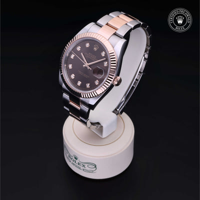 Rolex Certified Pre-owned Datejust M126331-0003 front on black background