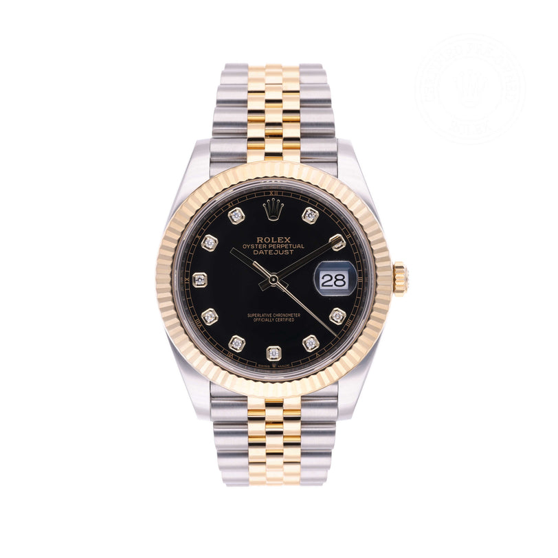 Rolex Certified Pre-owned Datejust M126333-0006 front on white background