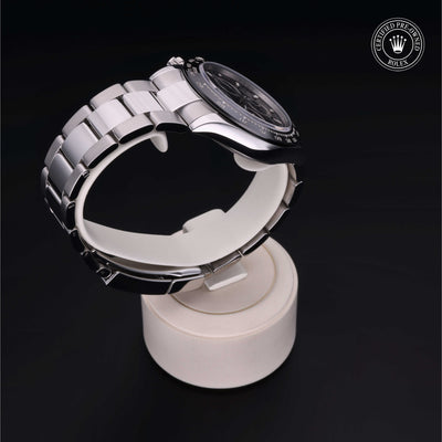 Rolex Certified Pre-owned Daytona M116500LN-0002 front on black background