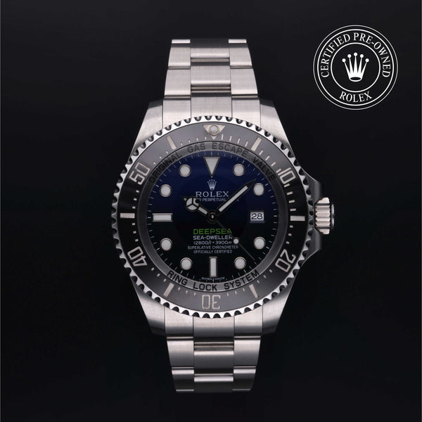 Rolex Certified Pre-owned Sea-Dweller M116660-0003 front on black background