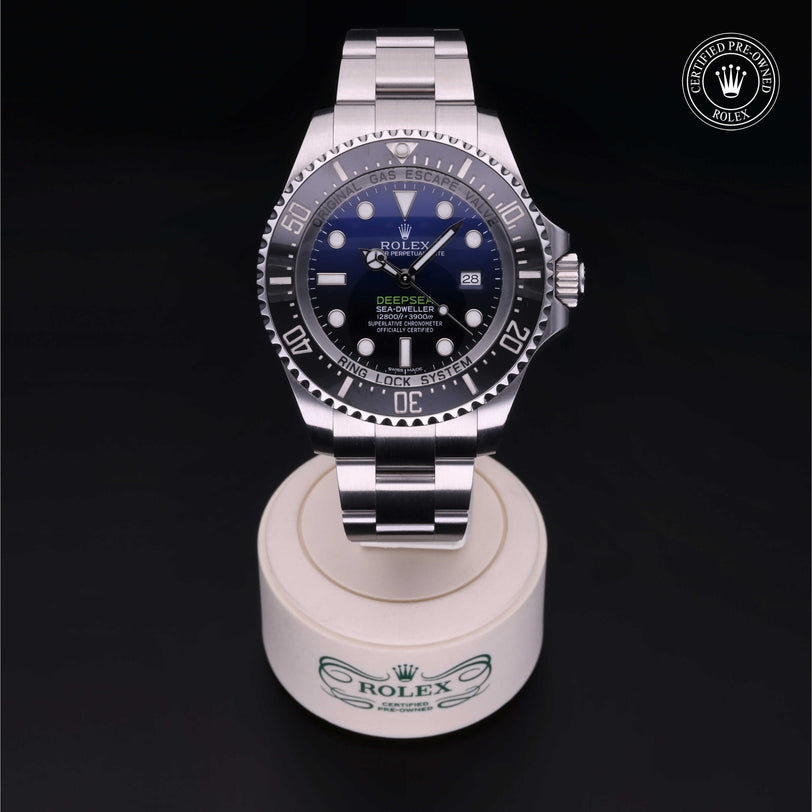 Rolex Certified Pre-owned Sea-Dweller M116660-0003 front on black background