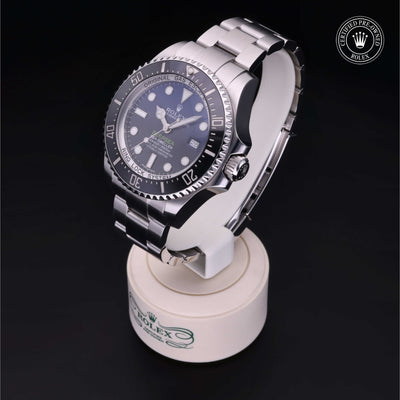 Rolex Certified Pre-owned Sea-Dweller M116660-0003 front on black background