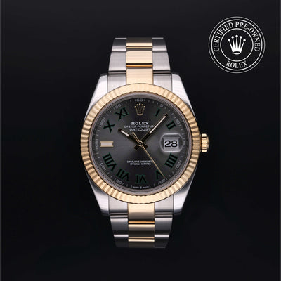 Rolex Certified Pre-owned Datejust M126333-0019 front on black background
