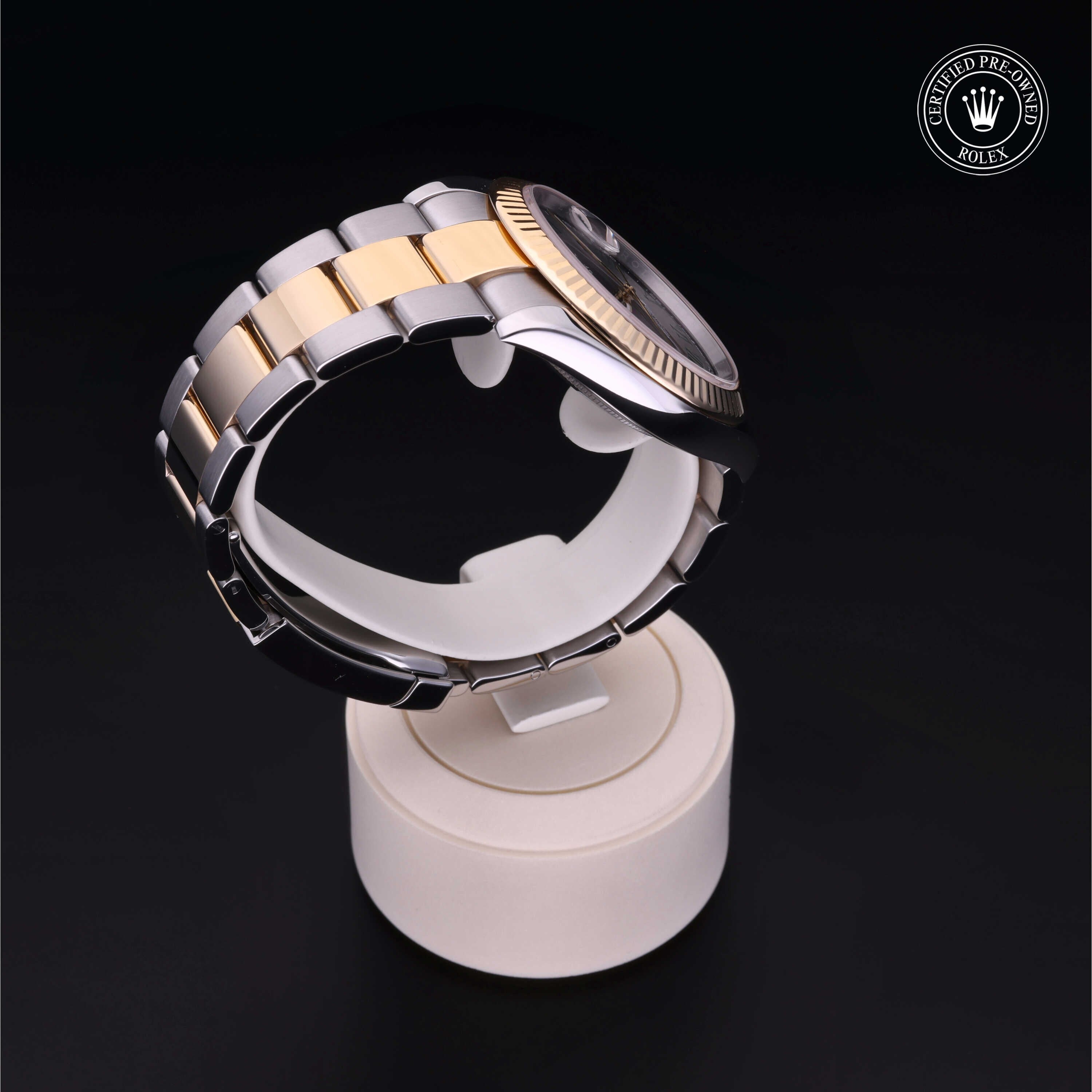 Rolex Certified Pre-owned Datejust M126333-0019 front on black background