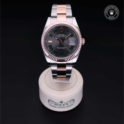 Rolex Certified Pre-owned Datejust M126331-0015 front on black background