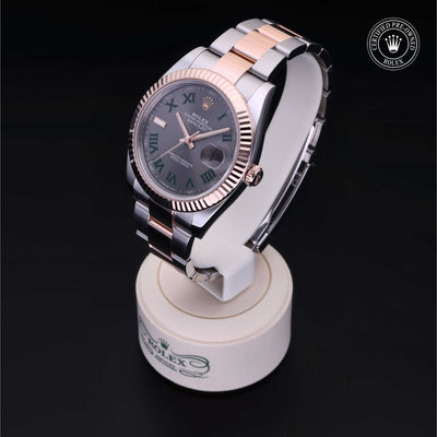 Rolex Certified Pre-owned Datejust M126331-0015 front on black background