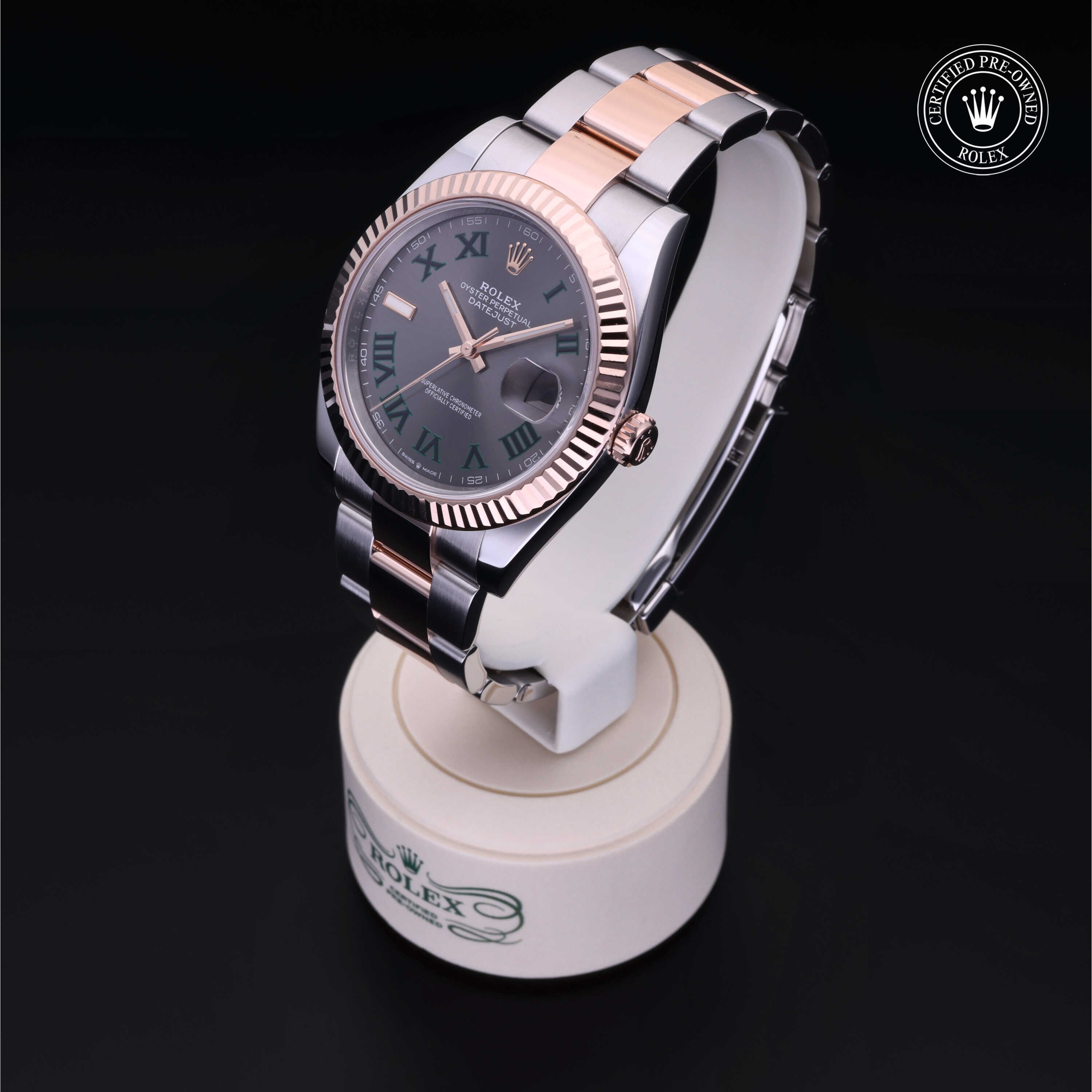 Rolex Certified Pre-owned Datejust M126331-0015 front on black background