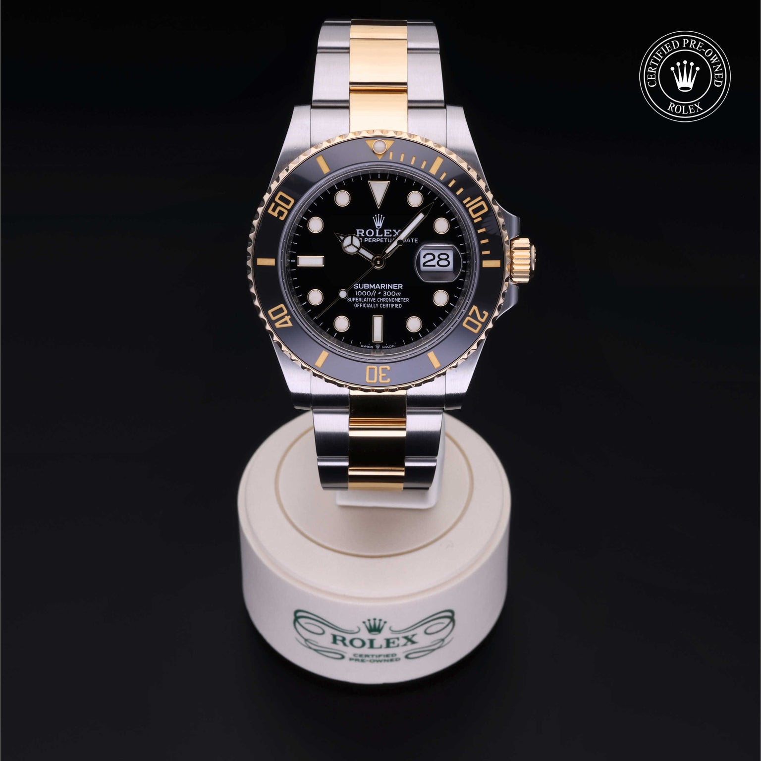 Rolex Certified Pre-owned Submariner M126613LN-0002 front on black background