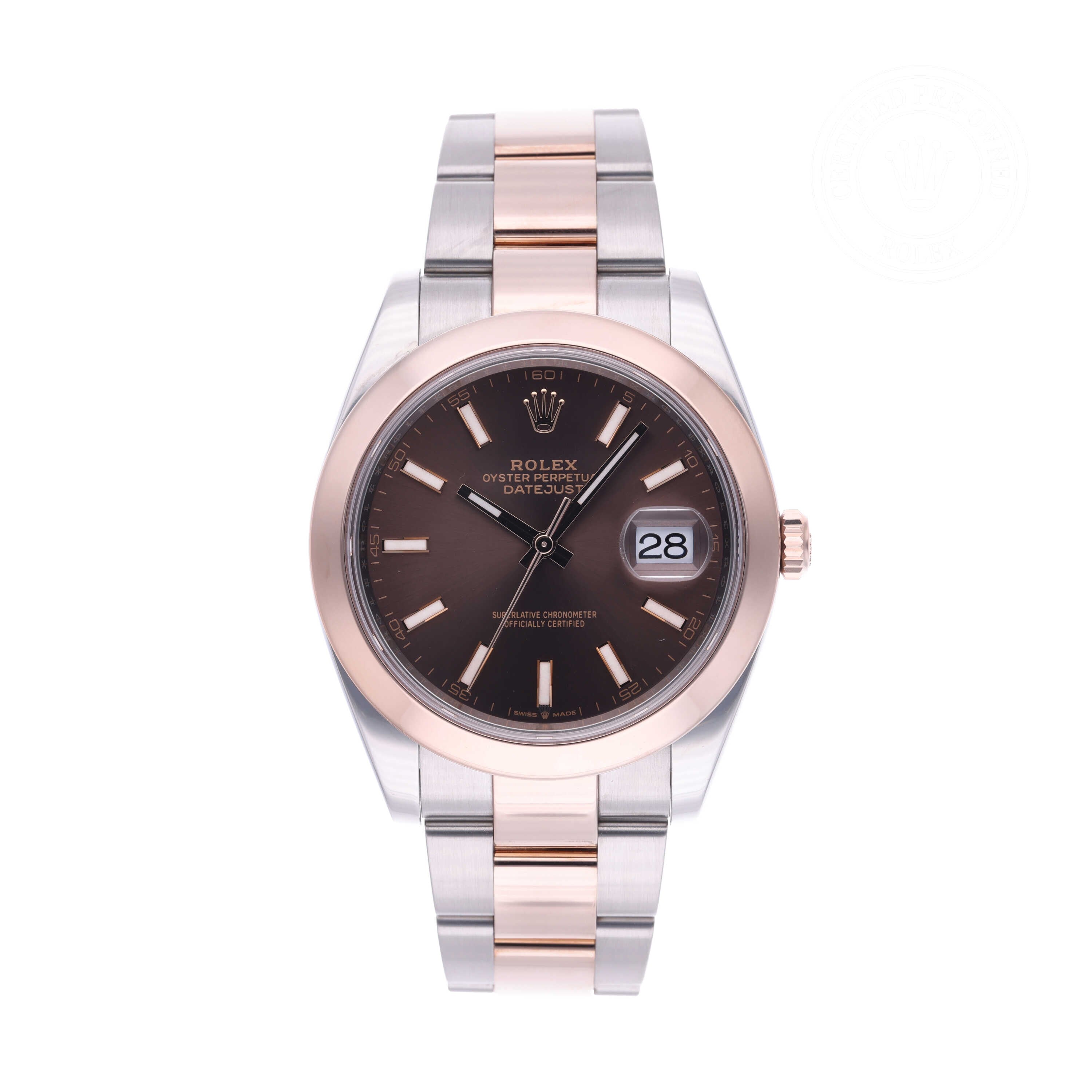 Rolex Certified Pre-owned Datejust M126301-0001 front on white background