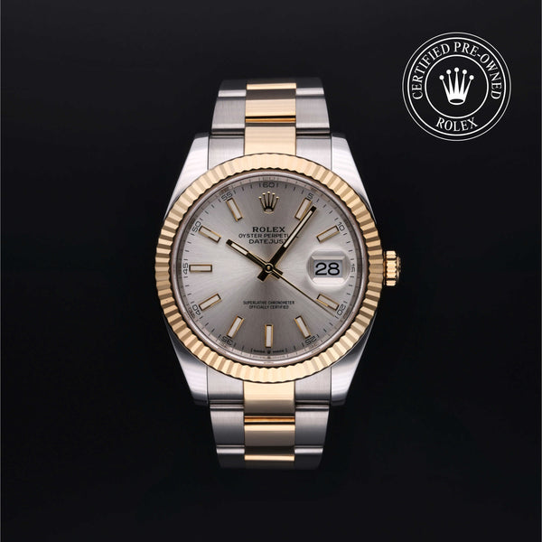 Rolex Certified Pre-owned Datejust M126333-0001 front on black background