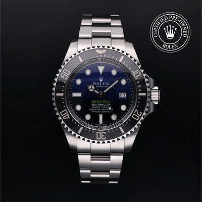 Rolex Certified Pre-owned Sea-Dweller M116660-0003 front on black background