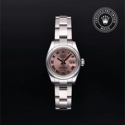Rolex Certified Pre-owned Lady Datejust M179160-0035 front on black background