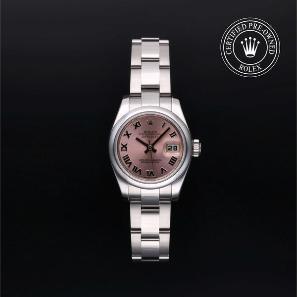 Rolex Certified Pre-owned Lady Datejust M179160-0035 front on black background