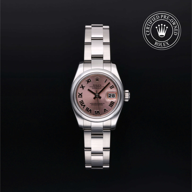 Rolex Certified Pre-owned Lady Datejust M179160-0035 front on black background