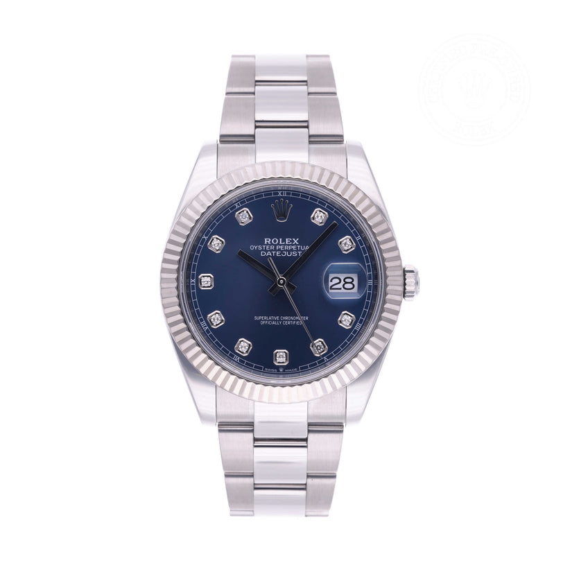 Rolex Certified Pre-owned Datejust M126334-0015 front on white background